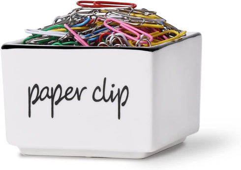 ONTUBE Farmhouse Paper Clip Holders, Dispenser Organizer for Desk, 3-Inch White