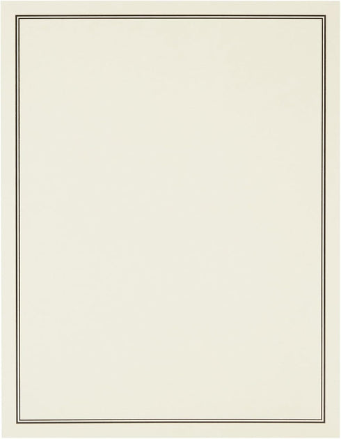 Set 48-Pack) Premium Stationery Paper with Envelopes (Ecru and Black