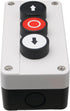 Hitommy 3-Button Control Station with Up Down Arrows, Stop Button, White and Black Housing, Industrial Push Button Box