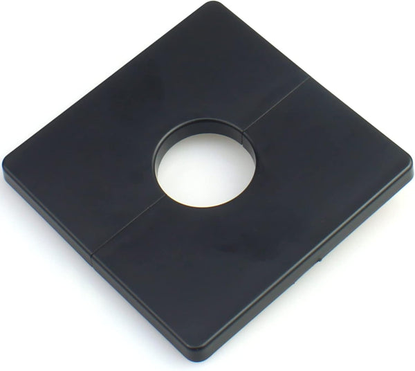 FDXGYH 2 Pcs 1.0 Inch ABS Wall Split Flange Self-Adhesive Tape Square Escutcheon Plate Cover for Faucet Decoration