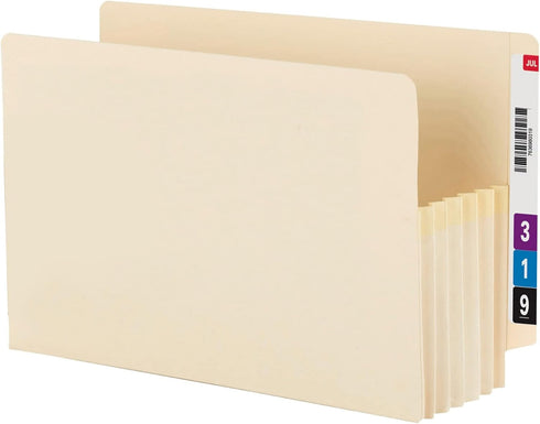 Smead End Tab TUFF File Pocket, Extra Wide Letter Size, Manila, 10 per Box