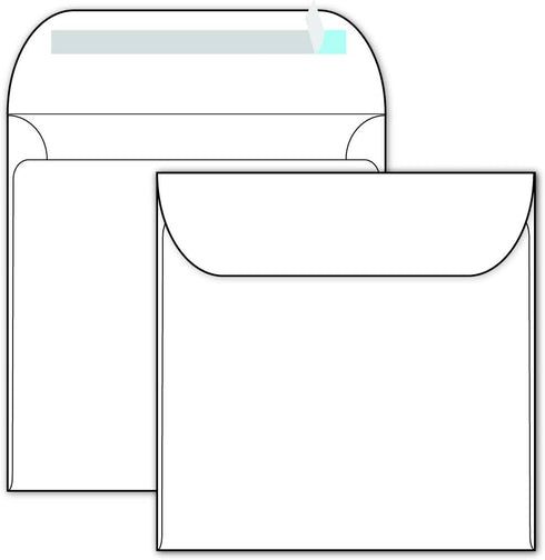 Bright White Square Envelopes with Self Seal - 6" x 6" - Thick 70lb Text - 40 Envelope Pack by Desktop Publishing Supplies