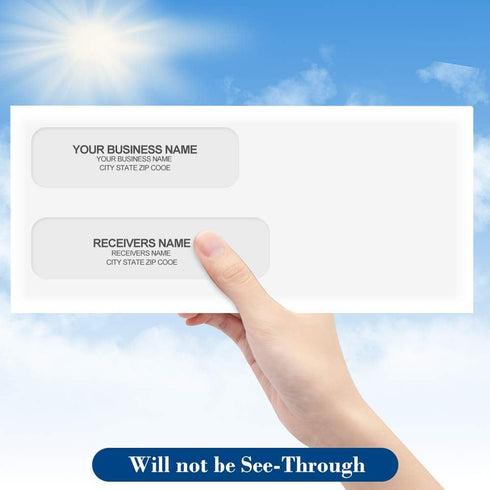 ValBox 500 Count #10 Double Window Envelopes, 4-1/8x9-1/2" Self Seal Security Envelopes for Invoices