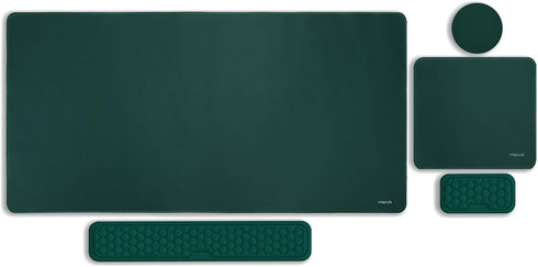 MOSISO Large Gaming Mouse Pad & Massage Keyboard Wrist Rest Set, Ergonomic Non-Slip Base for Home Office, Peacock Green