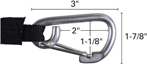 Extreme Max 3006.2879 BoatTector 2-Pack High-Strength Line Snubber & Storage Bungee, 12" with Medium Hooks