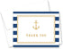 MyExpression.com 50 Cnt Navy Stripes Gold Anchor Nautical Baby Shower Thank You Cards