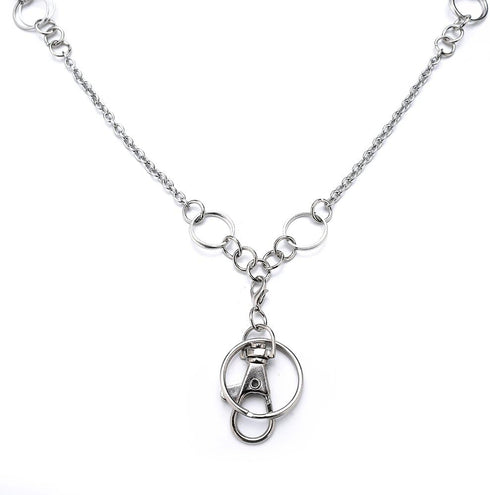 Lanyards for ID Badges - Fashionable Stainless Steel Necklace, Detachable Neck Lanyard for Teachers, Doctors, and Nurses