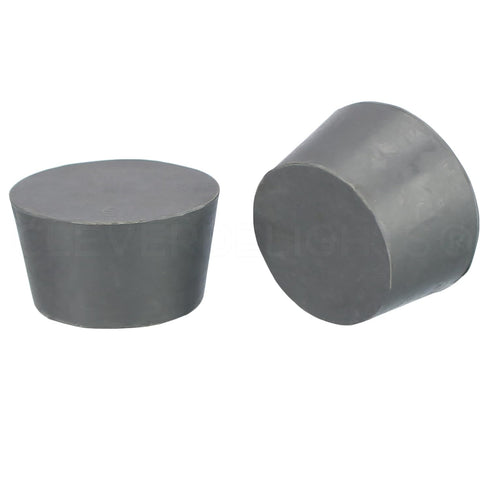 CleverDelights Rubber Stoppers, Size 9, 3 Pack, 37mm x 45mm x 25mm Long, Gray Solid Plug