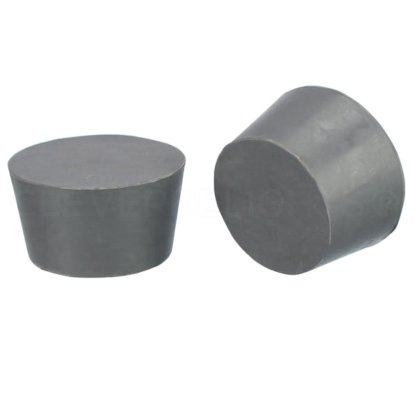 CleverDelights Rubber Stoppers, Size 9, 3 Pack, 37mm x 45mm x 25mm Long, Gray Solid Plug