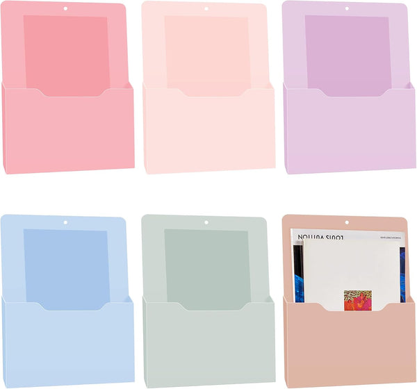Fuutreo 6 Pcs Magnetic Wall File Organizer, Magnetic Holder for Mail, Letters, Paper Office Supplies