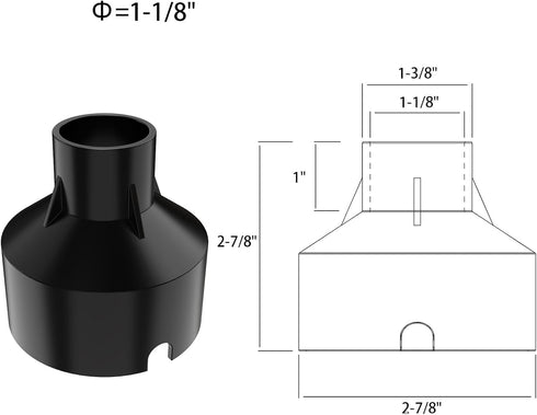 1 Pack Embedded Parts, Black Plastic Holder Waterproof Preembedded Inserts for Outdoor Indoor Concrete Grassland to Fix, (S- 1-1/8") for 1W LED Step Lights