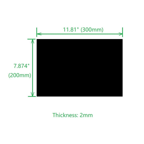 3K Full Carbon Fiber Sheet, 200mm x 300mm x 2mm Plain Weave Panel Plate, Thickness 2mm (Glossy Surface)