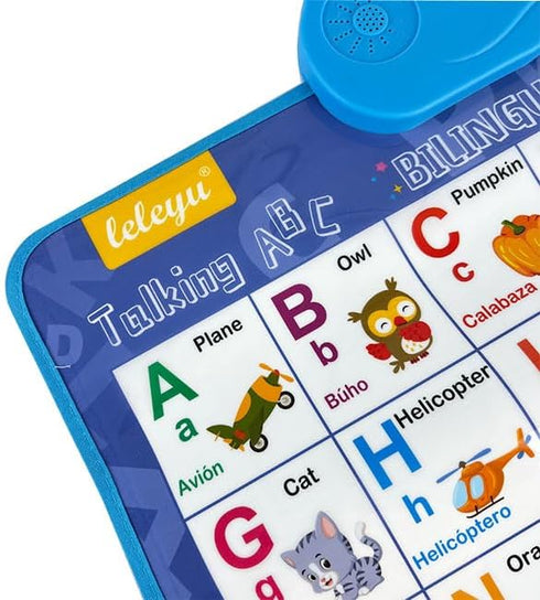 Interactive Bilingual Spanish-English Learning Poster - ABCs & Numbers Educational Toy