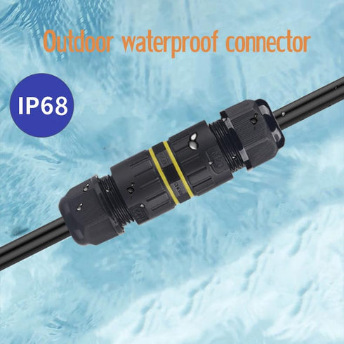 Outdoor Waterproof Connector, IP68 M16 2Way 3Core Electrical Cable Connector for 3.5-7mm Wire Range (3PCS)