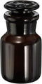 PATIKIL 60mL Round Wide Mouth Glass Reagent Media Bottle, 1Pcs with Amber Cap for Chemistry Lab, Amber