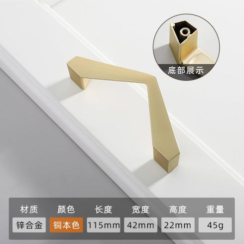 SKFGNX Hardware,A109 Simple Copper Color Wardrobe Drawer Hidden Button Bedside Table Cabinet Hanging Ring Single Hole