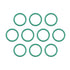 uxcell Fluorine Rubber O-Rings, 9.5mm OD, 7.5mm ID, 1mm Width FKM Seal Gasket, Green, Pack of 10