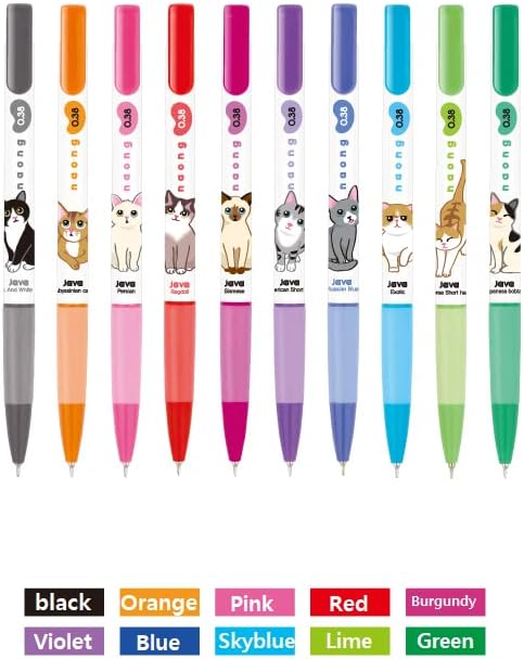Gel Pens Office School Supplies - Cat 0.38mm Gel Ink Rollerball Pen, Pack of 11