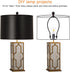 8 Inch Lamp Harp, 2 Set Black Lamp Shade Holder with Finial, DIY Detachable Replacement Adapter for Table & Floor Lamps