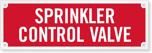 SmartSign SE-5032-ERE-REF-2x6 "Sprinkler Control Valve" Tag, 2" x 6" Engineer Grade Reflective White on Red