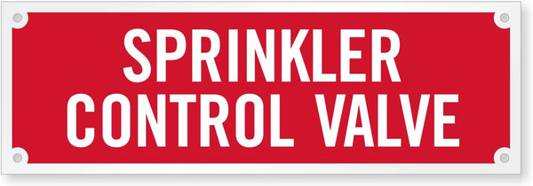 SmartSign SE-5032-ERE-REF-2x6 "Sprinkler Control Valve" Tag, 2" x 6" Engineer Grade Reflective White on Red