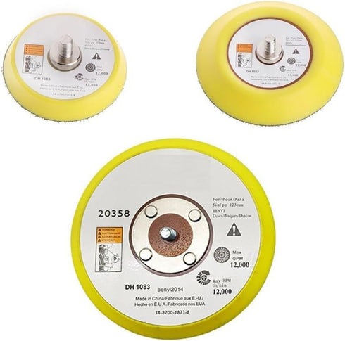 Cryspearl Sanding Disc Backing Pad Set 2/3/5 Inch Hook-Loop for Pneumatic Sander, Rubber