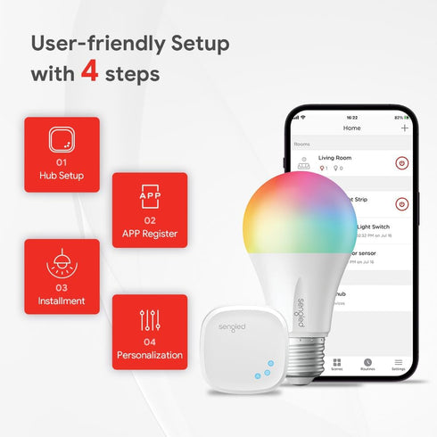 Sengled A19 E26 Bulb, 60W 800 1 Count Smart LED Color Changing Light Equivalent, Works with Alexa, Google Assistant