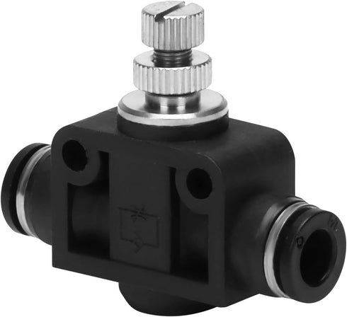 Air Flow Control Valve 1/4" Tube OD x 1/4" Tube OD Straight Union Pneumatic Valve (Pack of 1)