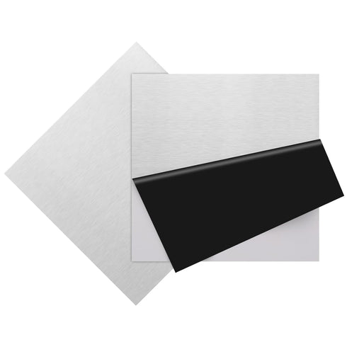 2Pcs 430 Stainless Steel Sheet Metal - 6" x 6" x 1/32" Inch Plates for Crafting and Magnetic Mount Board