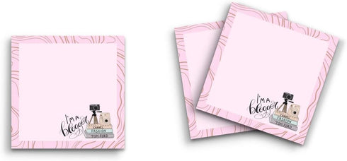 Butler in the Home Sticky Notes 12 Pack - 3"x3" 50 Sheet Count Per Pad, Cute Memo Note Pads