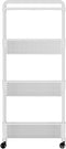Slim Rolling Storage Cart for Small Space, 4 Tier White Utility Cart