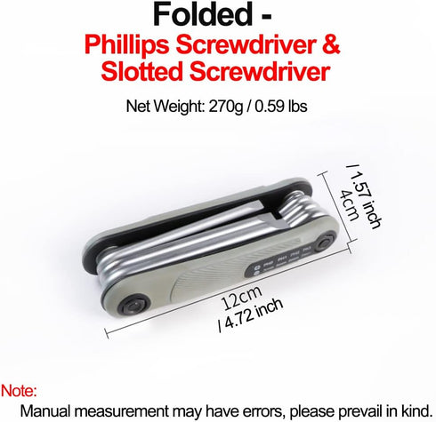 Pocket Screwdriver, Folding Screwdriver Set, 8 in 1 Screwdriver Multitool, Universal Screwdriver, Slotted Phillips Screwdriver, Phillips PH0 PH3, Slotted 3.0-7.0 (1 Pack 8Pcs) by GDFYMI