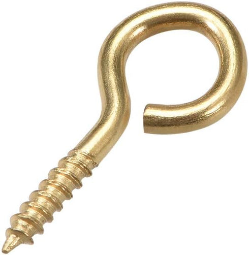 uxcell 0.9" Small Screw Eye Hooks - Self Tapping Screws Carbon Steel Screw-in Hanger Eye-Shape Ring Hooks, Gold (50pcs)