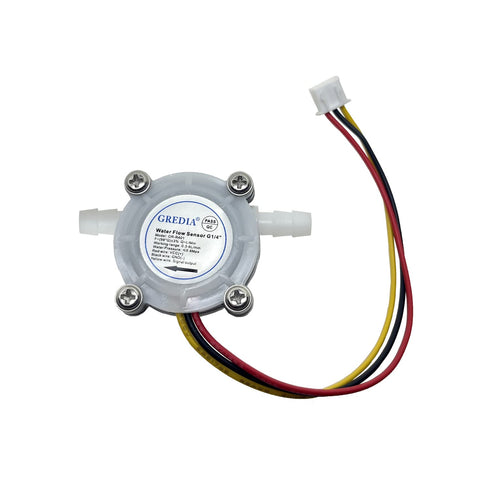 1/4" Water Flow Sensor Food-Grade Switch, Hall Effect Flowmeter Fluid Meter Counter for Hosepipe 0.5-3L/min (Pack of 2)