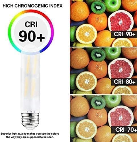 Dimmable T10 Frosted LED Tubular Bulb, 8W Warm White 2700K, E26 Base, 70 Watt Equivalent, 4 Pack for Desk Lamp