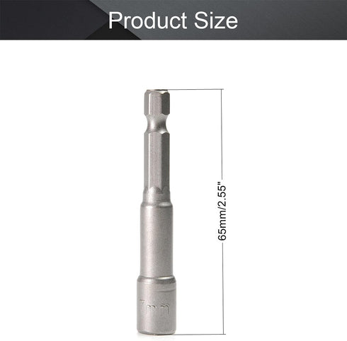 Utoolmart 1/4" Quick-Change Hex Shank 7mm Nut Setter Driver Drill Bit, 65mm Length, Metric No-magnetic 1 Pcs by Utoolmart