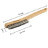 Stainless Steel Wire Brush, 14" Long Curved Beechwood Handle for Cleaning Rust, Large