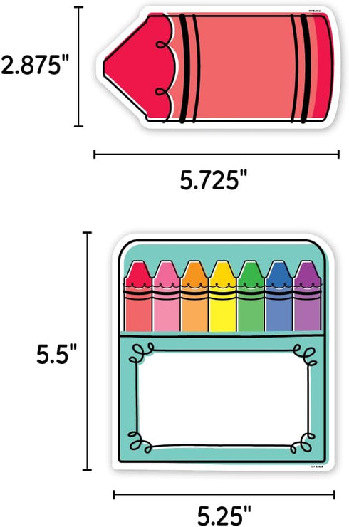 Creative Teaching Press 6" 10929) CTP Core Decor Doodle Crayons Designer Cut-Outs Top Classroom Decorating Accents (