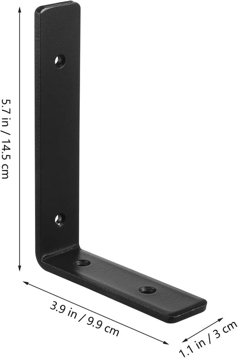 5.70X3.93X1.14 Inch 2 Pack ULTECHNOVO L-Shaped Triangle Shelf Brackets Heavy Duty Steel Angle Brackets Corner Braces