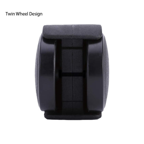 Black Plastic Caster Wheels, 2 inch Locking Small Casters Set of 4 with 16 Screws for Furniture Workbench