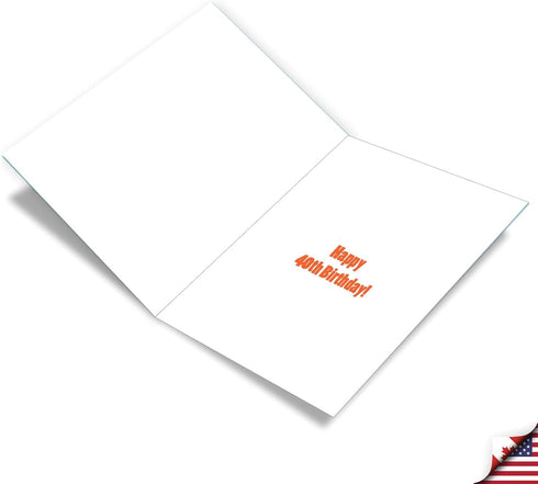 NobleWorks 40th Jumbo Birthday Greeting Card (8.5 x 11 Inch, Funny Card for 40 Year Olds, Milestone Notecard)