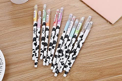 sencoo 12 Pack Colorful Cute Diamond Gel Pens, Candy Color Milky Cow Pens Set for Writing Kawaii Stationery