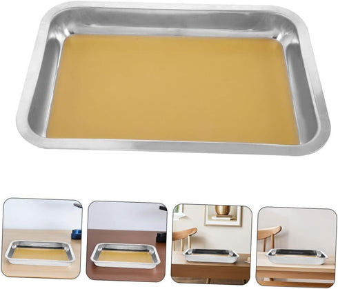 2pcs HANABASS Stainless Steel Dissection Kit Wax-Lined Tray Anatomical Specimen Tray for Science Education