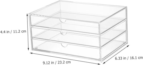 Hemobllo Clear Drawer Organizer Stylish Storage Case for Home Office and Cosmetic Essentials for Sundry Items