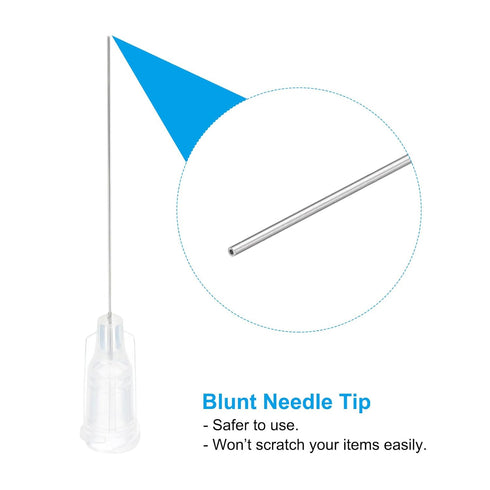 PATIKIL 50Pcs Dispensing Needle Tips, 27Ga x 1.5 Inch Blunt Tips with Luer Lock for Glue Oil Applicator