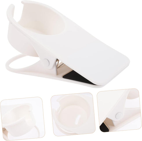 Cabilock Table Side Cup Clip Holder Desk Edge Drink Holder for Water Cups Mugs Easy One-Hand Mount Lightweight