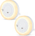 Dimmable 2-Pack FOLKSMATE LED Night Lights Plug in, Nightlight Plug Into Wall with Light Sensor, Soft White Adjustable