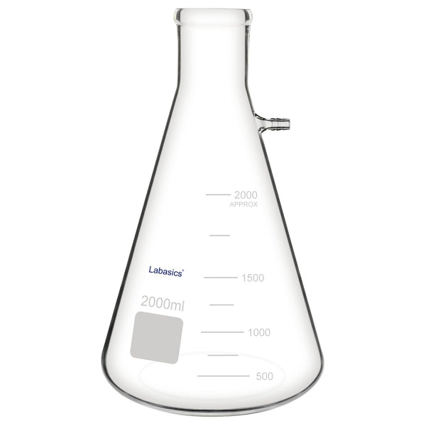 Glass Heavy Wall Borosilicate Filtering Flask - Bolt Neck with Tubulation (2000 ml)