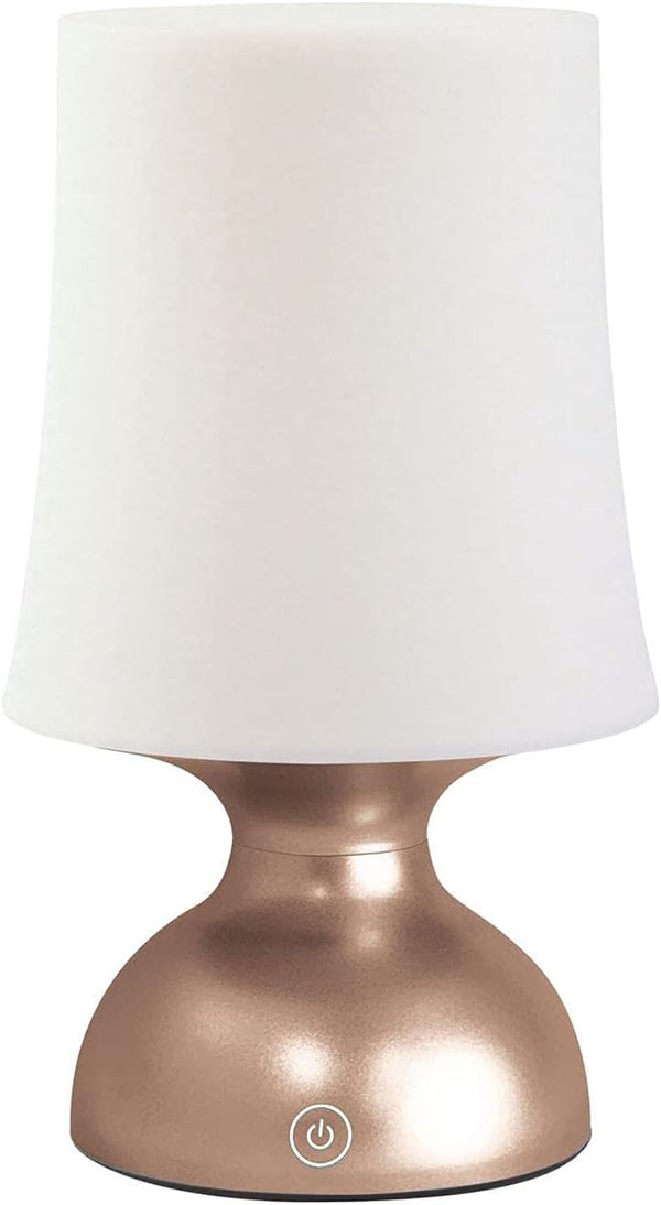 LED Gold and White Lamp, Battery Powered Night Light, Minimalist Table Lamp, 100% Electrical Safety at Home