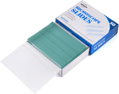 SWIFT Microscope Slides Kit with 50 Pre-Cleaned Blank Slides and 100 Glass Coverslips for Microscopes